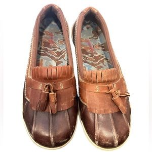 LL Bean Tek 2.5 Walkabout Garden Rain Low Duck Shoes Women 7 Kiltie Loafer GUC